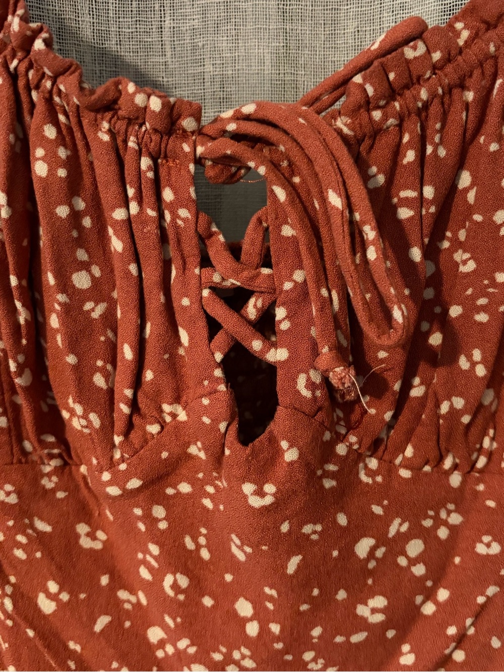 URBAN Romantics Rust Floral Smocked Square-Neck Puff Sleeve Top - Picture 3 of 7